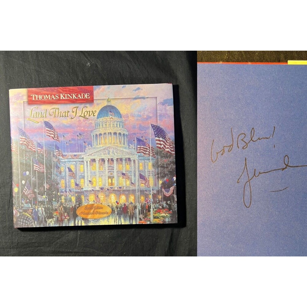 SIGNED - Land That I Love, Thomas Kinkade ( Lighted Path Collection )  HC/DJ